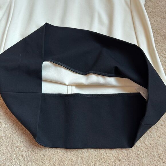 MaxMara Ivory Cream Colorblock Stretch Jersey Short Sleeve T- Shirt Viscose Sz S - Picture 11 of 13